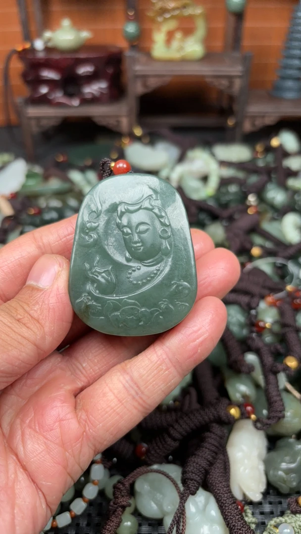保真和田玉观音时尚吊坠百搭精雕拍一发一手工精致气质