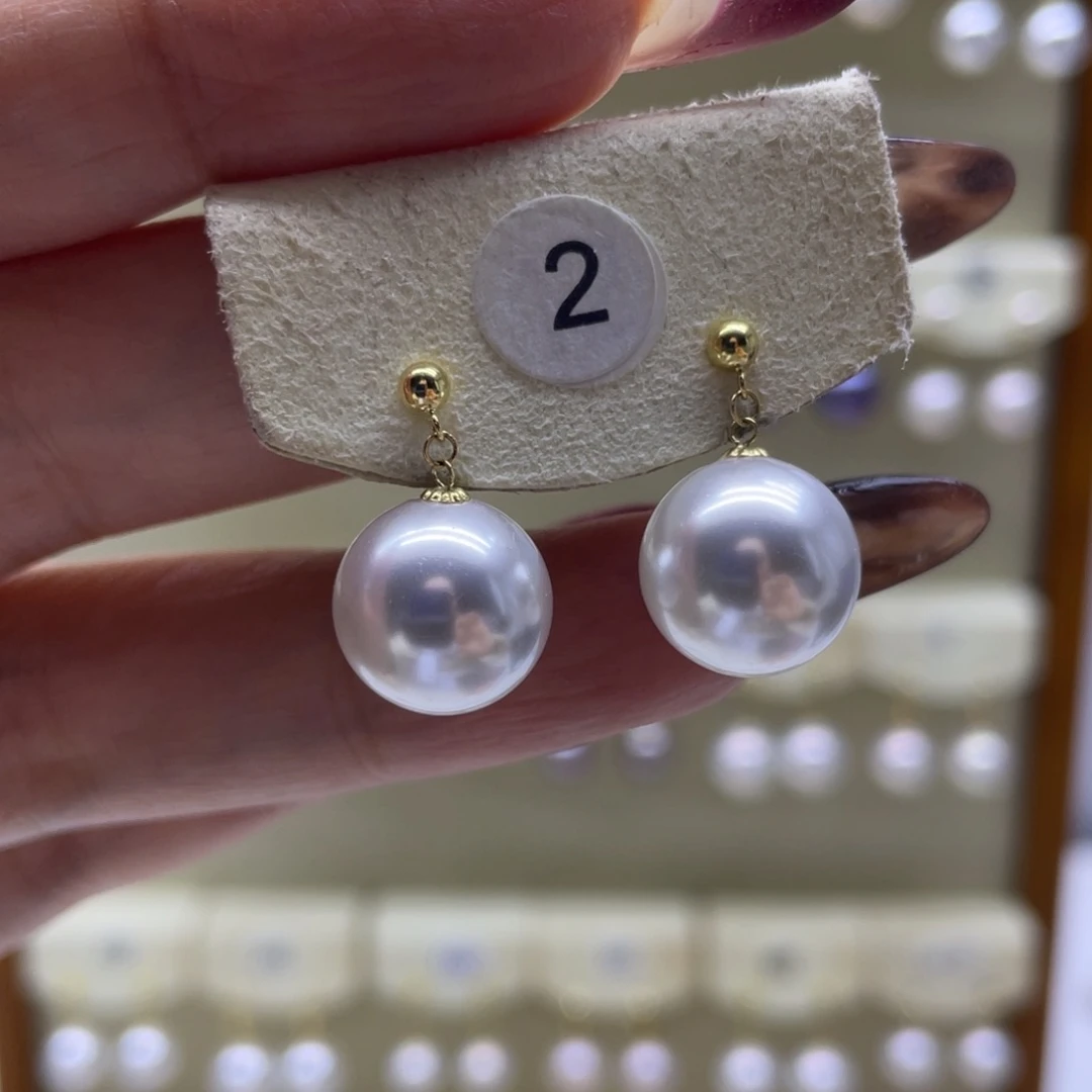 淡水珍珠耳饰18K金镶嵌