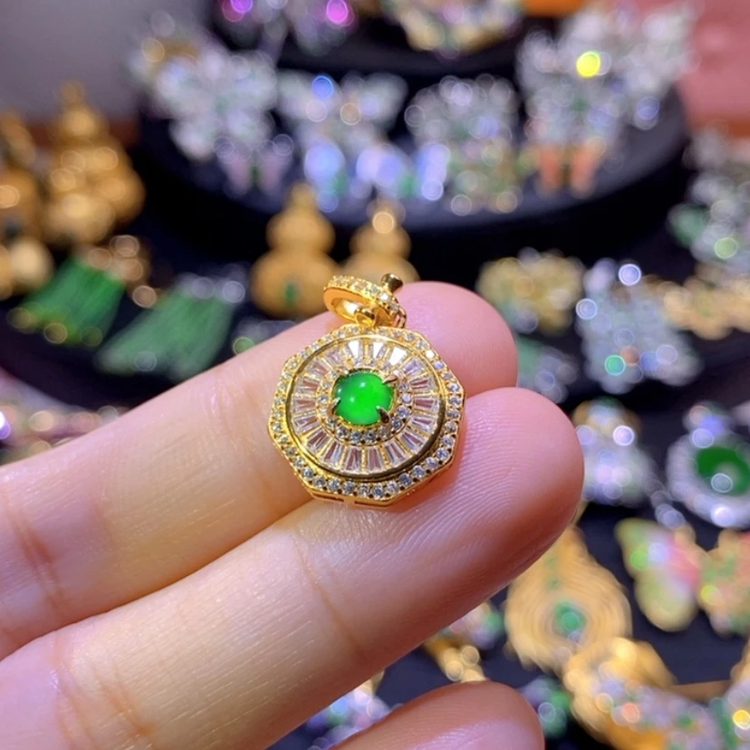 【闪购商品】翡翠挂件银S925镶嵌天然资源