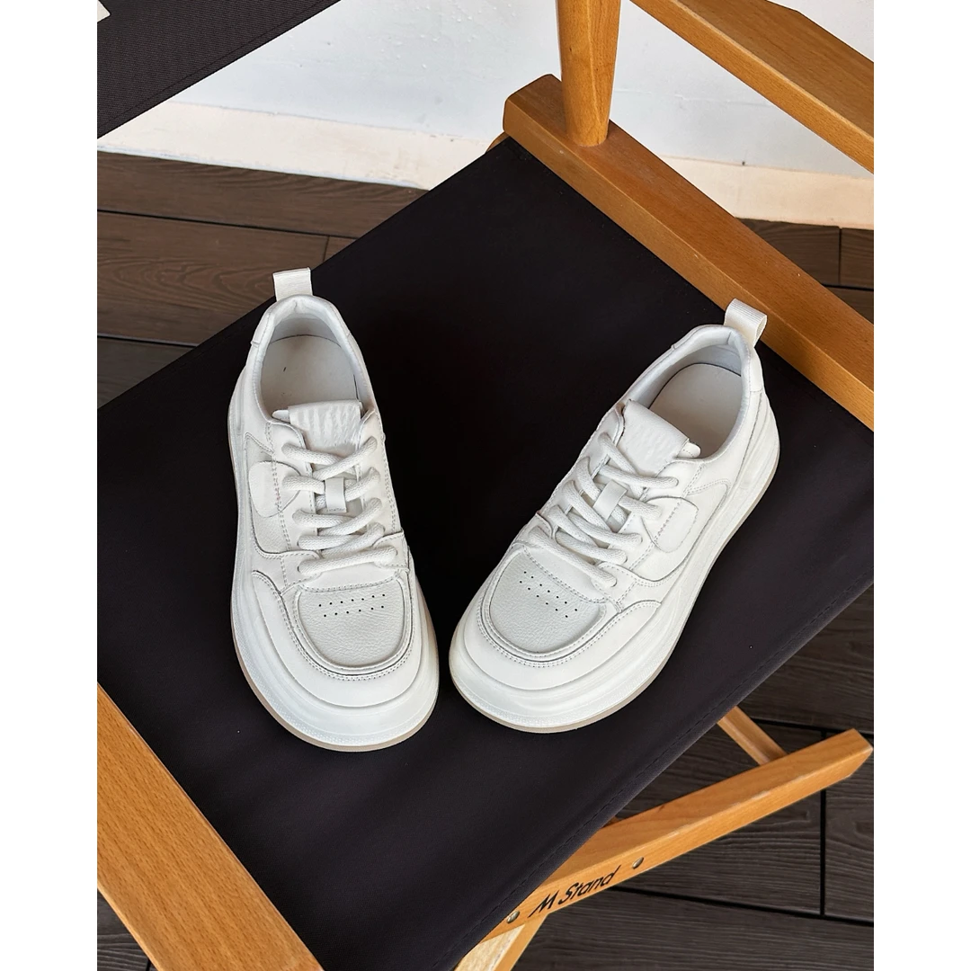 【欧加粒粒】2025早春定制增高厚底拼色字母休闲百搭板鞋N9231109