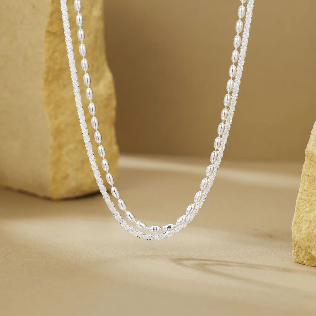 坠链均足银 X07—米粒满天星 银色饰品 无礼盒