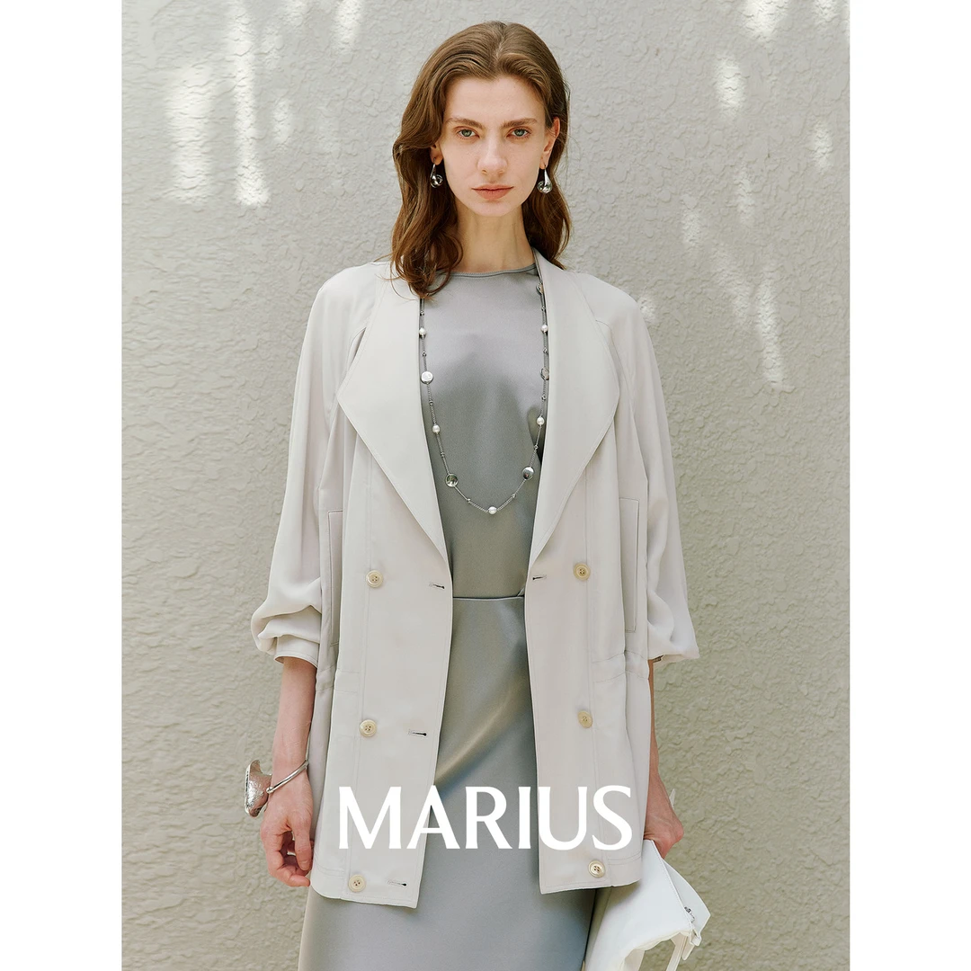 铜氨丝系列“冰感爆米花”日本进口1oo%铜氨面料短风衣外套气质