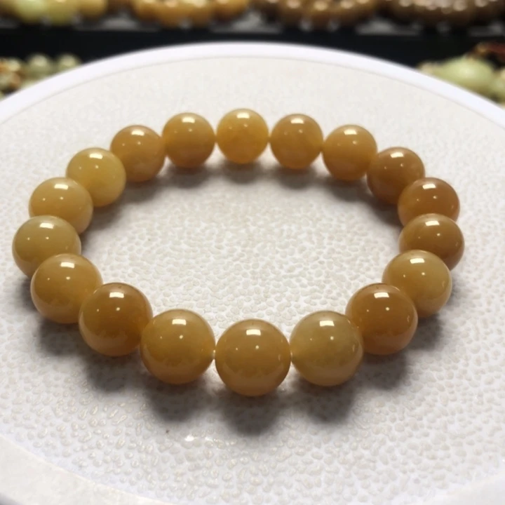 和田玉手串未镶嵌卡10