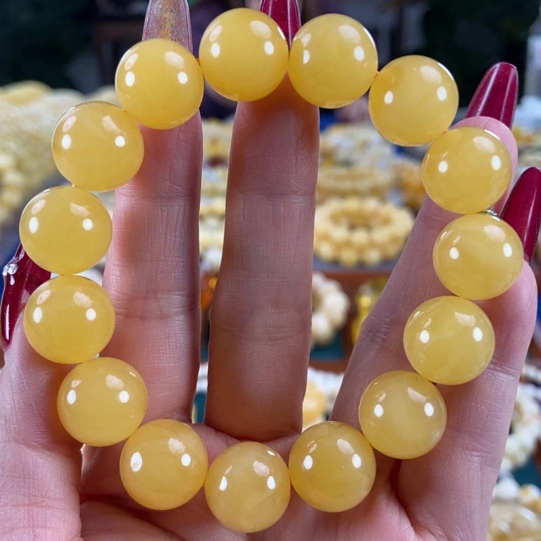 琥珀未镶嵌珠宝奇石14圆珠24.2