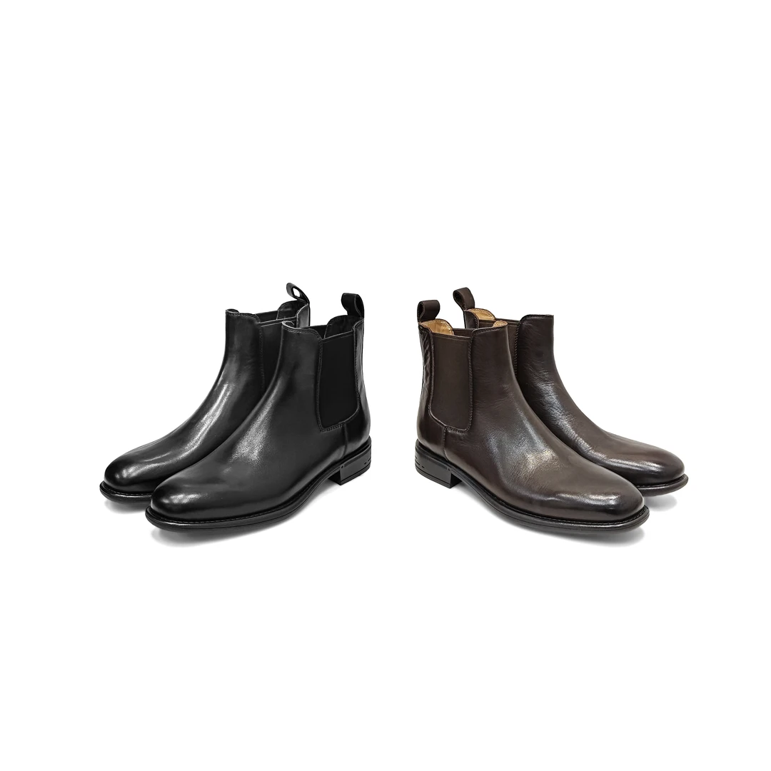 水洗马皮经典切尔西短靴