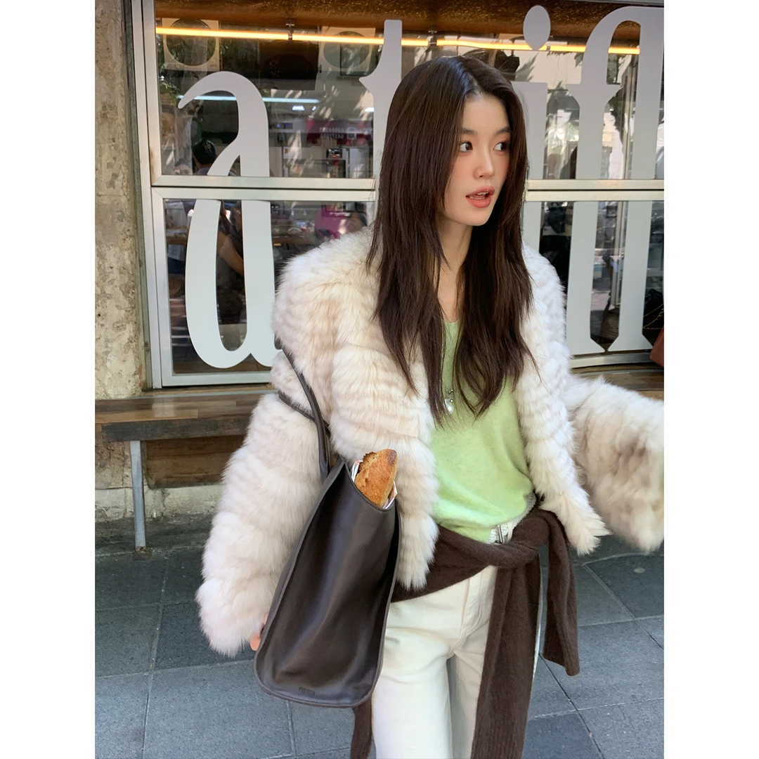 【中古小貂】RARE ZZ自带贵气感时尚进口狐狸毛皮草短款外套