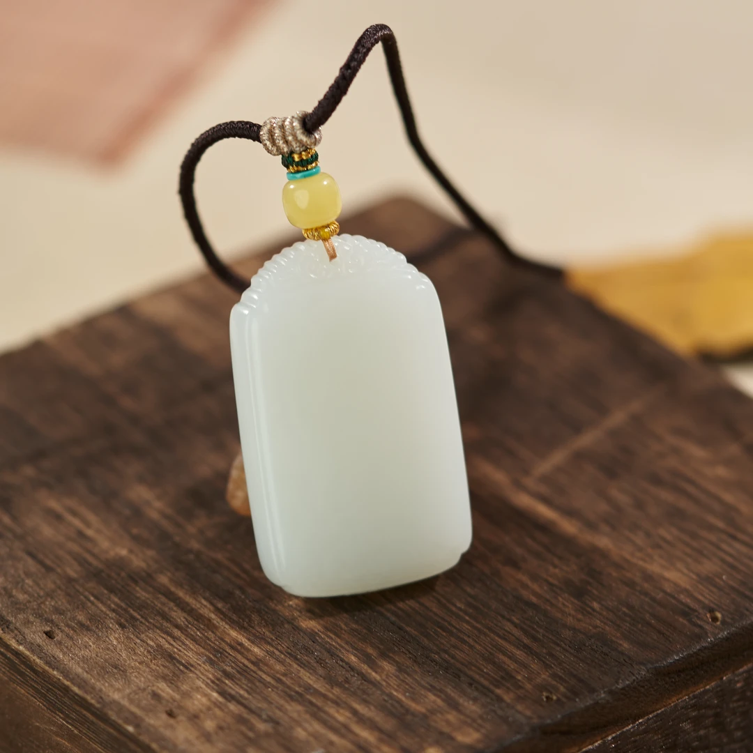 【玉总珠宝】和田玉无事牌吊坠-约50*30*9mm多样性发一 CAN3550093