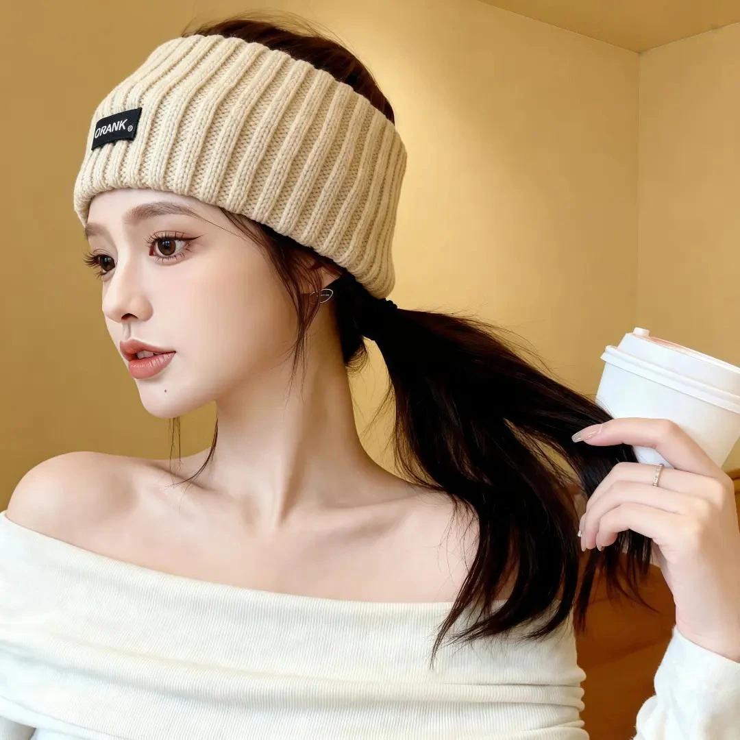 【2025正品新款】女时尚防风运动头饰头套发箍毛绒宽边头巾l