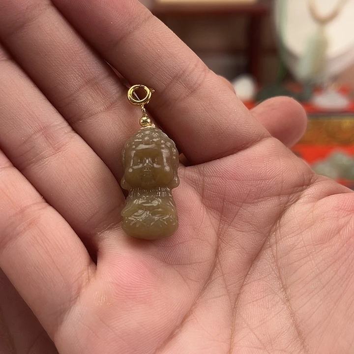 颈饰未镶嵌和田玉宝宝佛吊坠