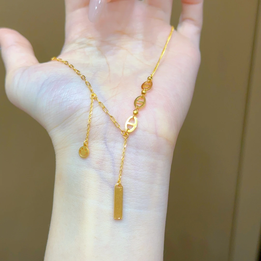 【诗诗精选】足金999 5G精品猪鼻子上上签项链
