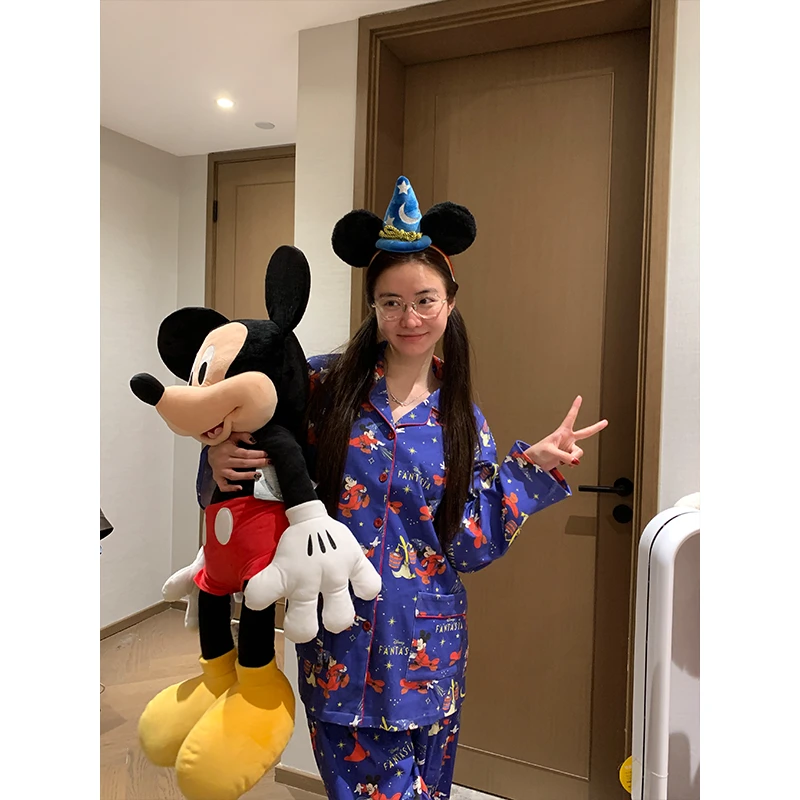 TOROON 紫色卡通印花长袖长裤睡衣套装女四季可穿全棉居家服