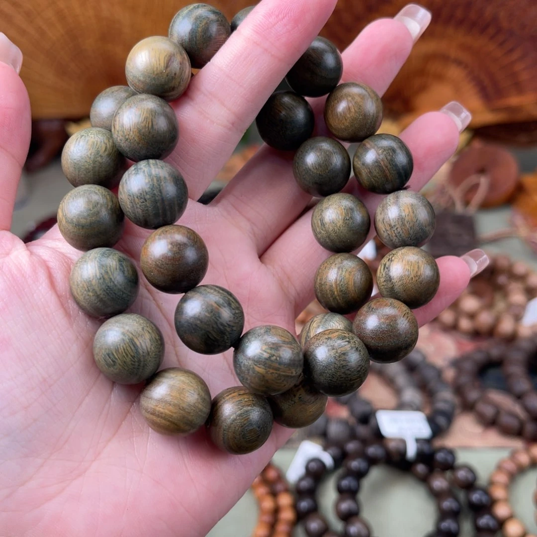 维腊木（绿檀）手串/手链1.5绿檀