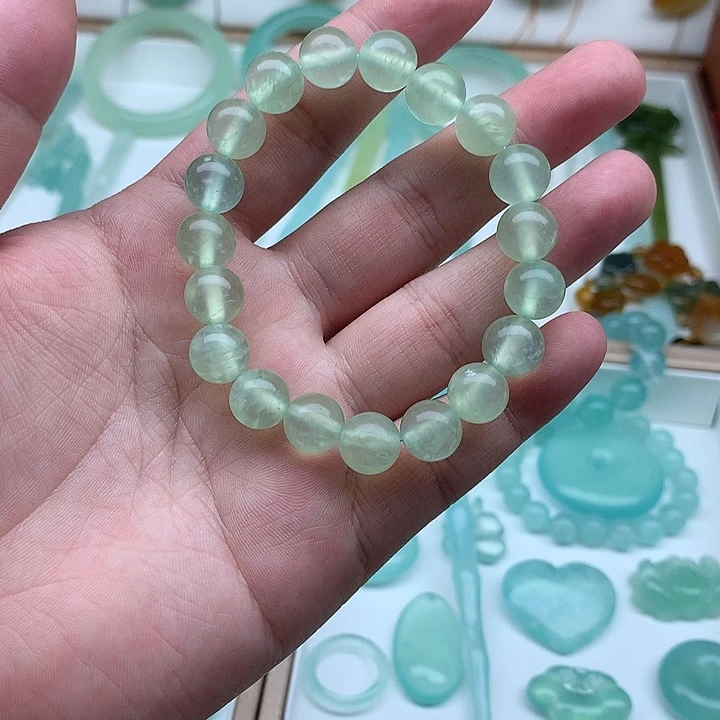 蛇纹石玉合金颈饰手链