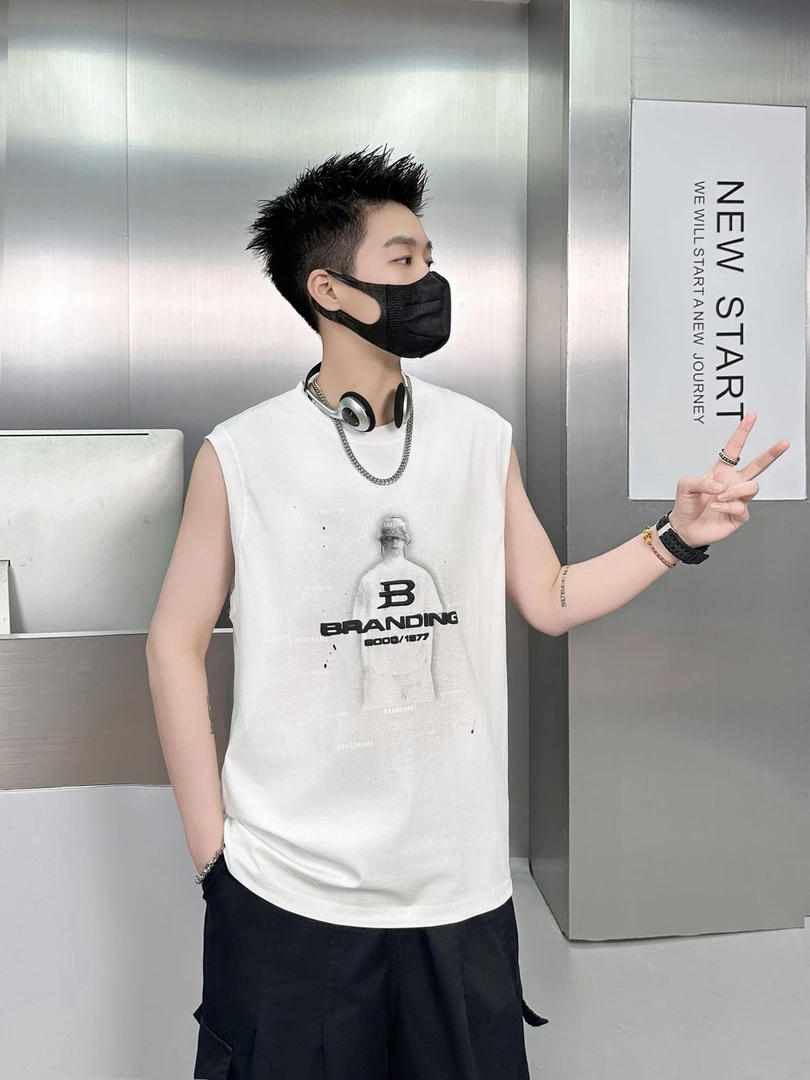 字母夏季短袖圆领日常印花T恤薄款外穿男士