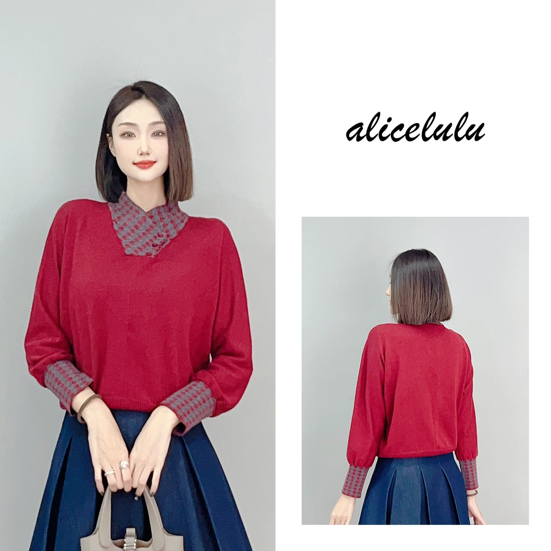 3 ALICE “千鸟腔调”毛衣 假两件 复古显瘦 S2140891E