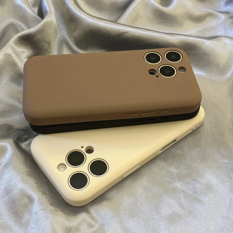 一体新款高级灰纯色简约适用16promax苹果15手机壳14Pro/13软糯