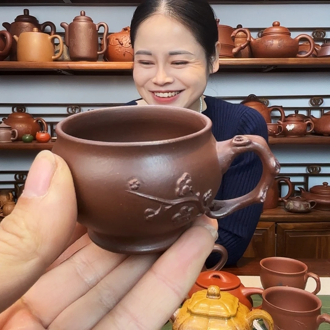 紫砂茶杯紫砂梅花杯