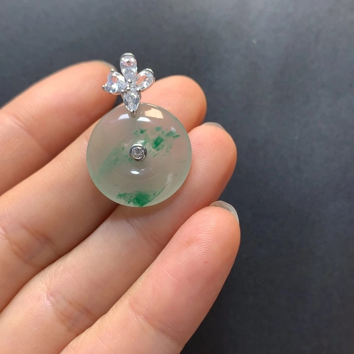 石英质玉银S925镶嵌颈饰