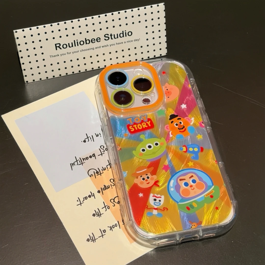 彩虹巴斯光年适用苹果15/16promax手机壳华为p70vivo小米14oppo套