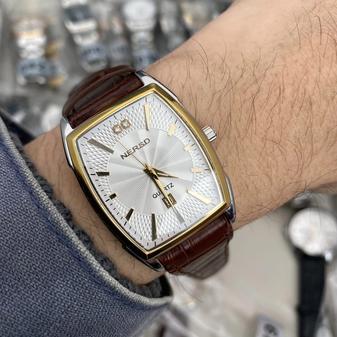 耐尔斯顿进口方形石英男表防水蓝宝石镜面日历撤柜少量库存高品质