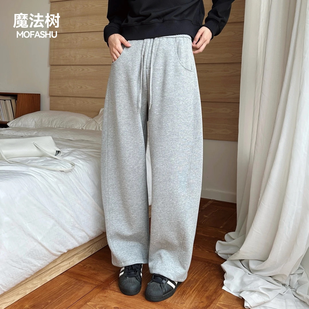 魔法树秋季宽松弯刀裤女显瘦宽松垂感休闲裤直筒百搭香蕉阔腿裤