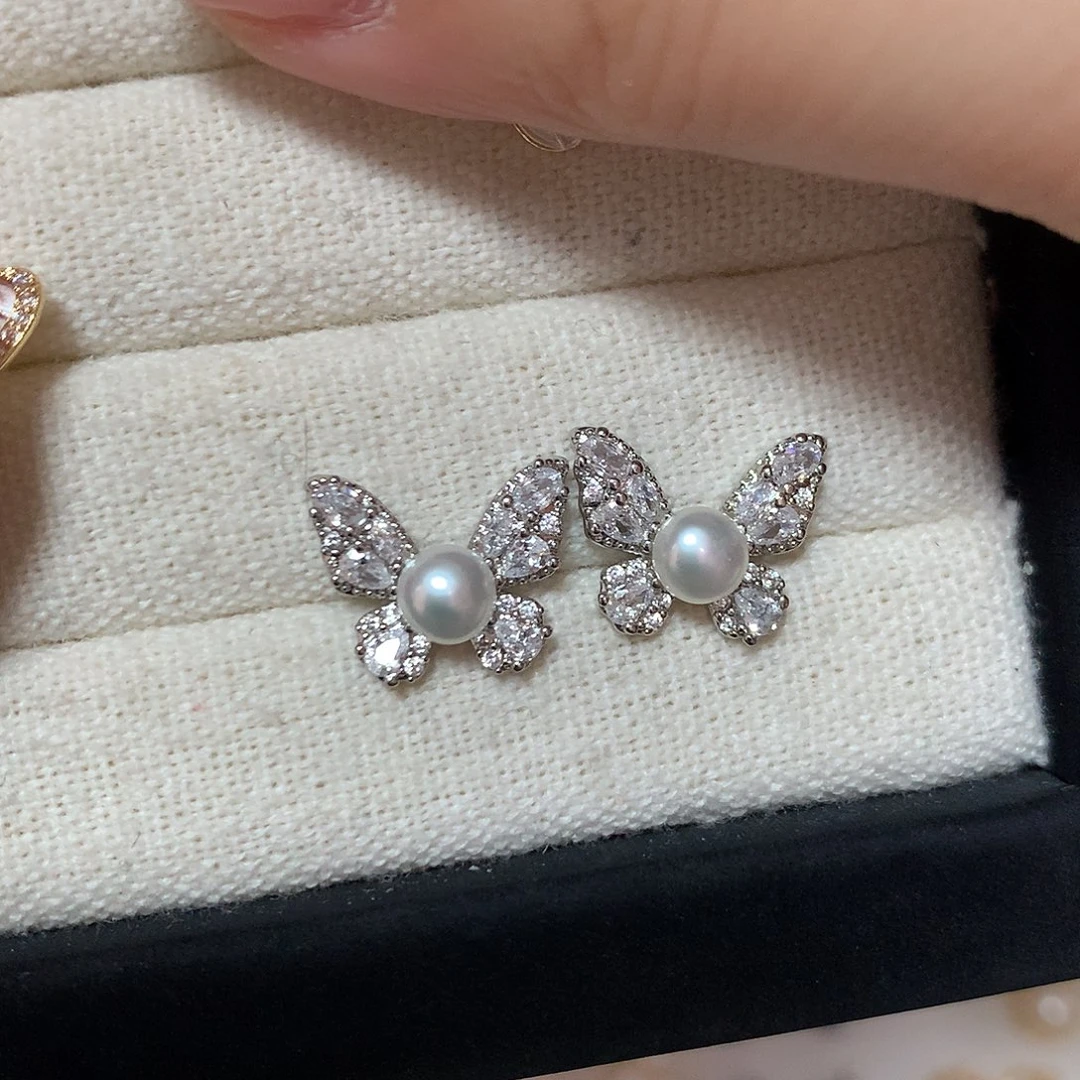 淡水珍珠耳饰合金