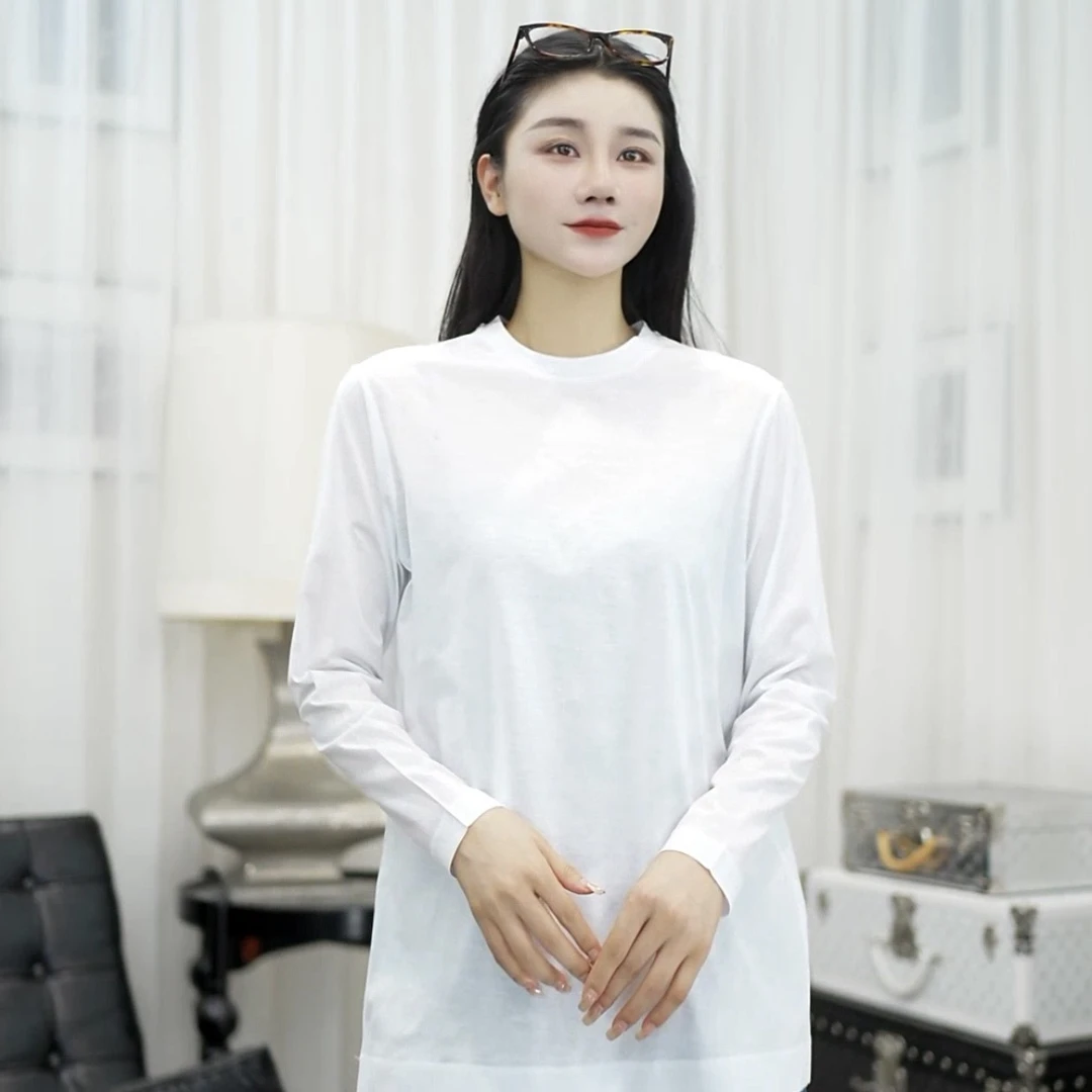 BETTY BAIRN 刚需云朵T-纯棉简约长袖圆领T恤25B-BW1030