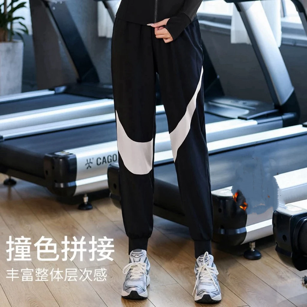 72健身女孩宽松运动裤夏季薄款跑步训练收口束脚瑜伽长裤高腰显瘦