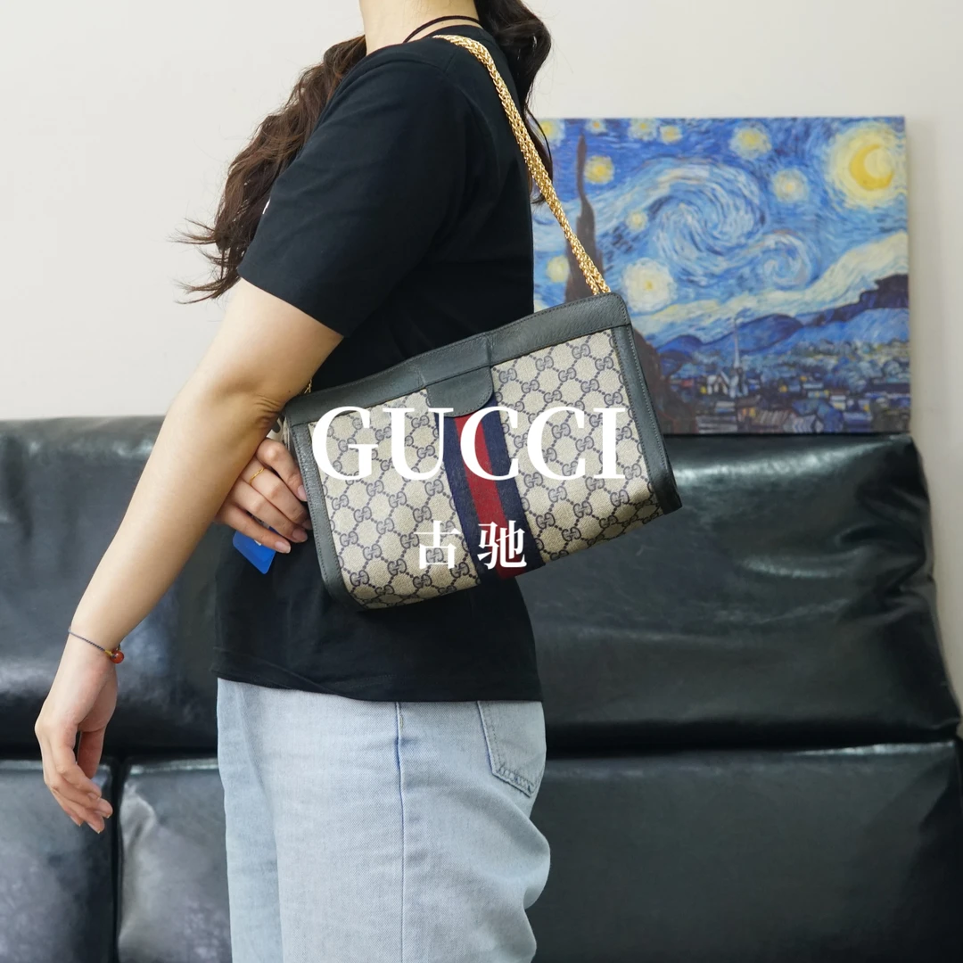 95新 GUCCI/古驰 蓝花夹子包/SY05427015/7015