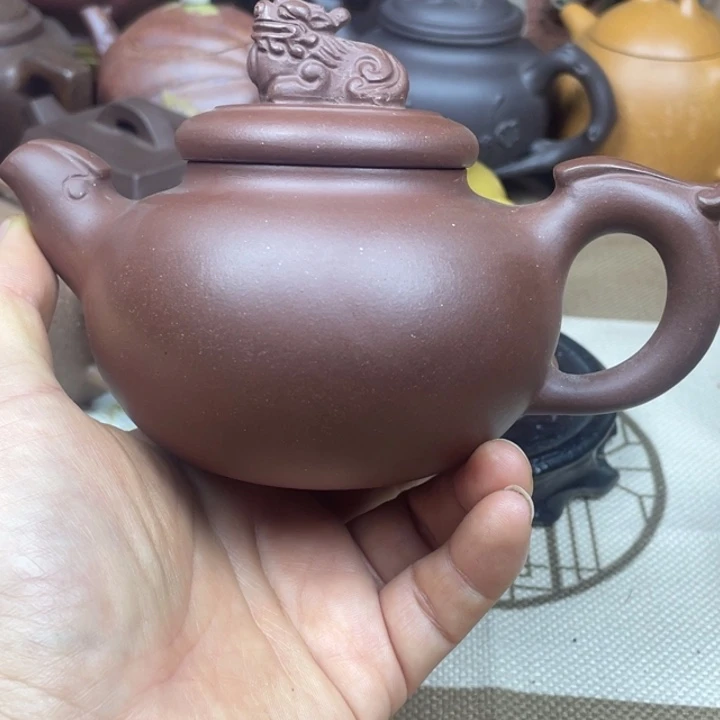 茶壶紫砂紫砂壶紫泥龙凤呈祥230cc