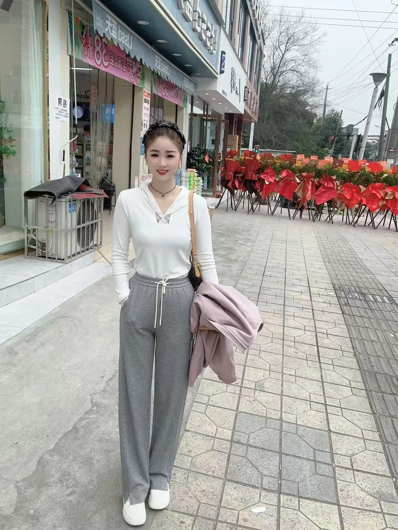 雪琴小屋素版休闲阔腿裤