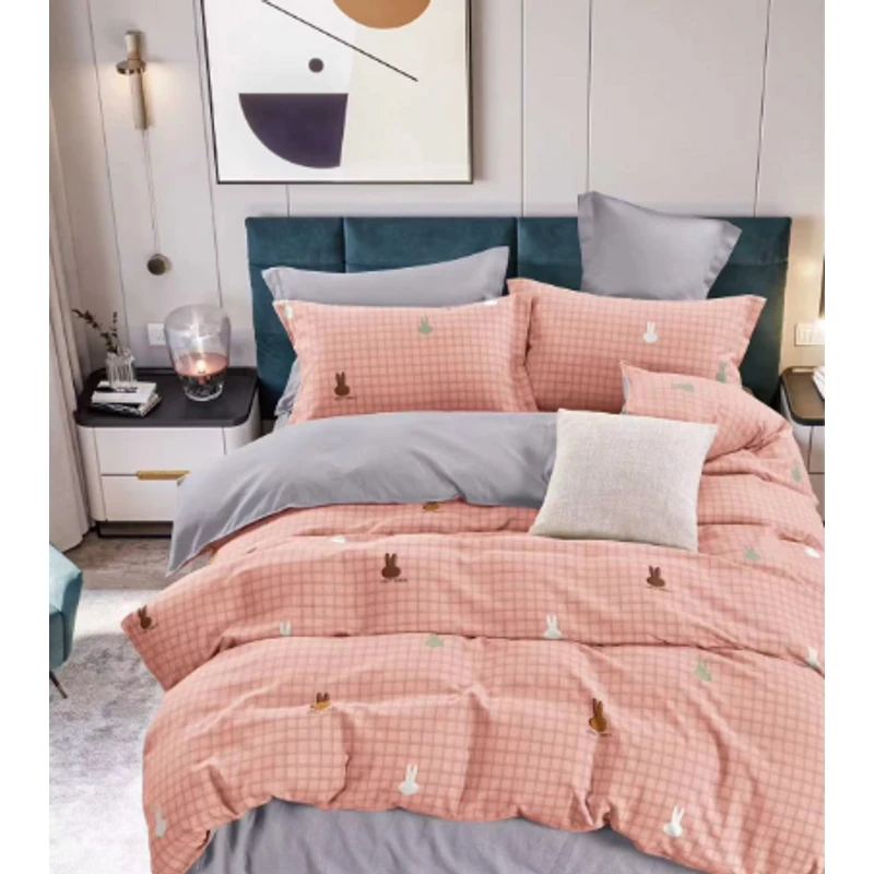 [豆沙小兔]200*230cm加厚磨毛床单 亲肤透气柔软百搭四季可用