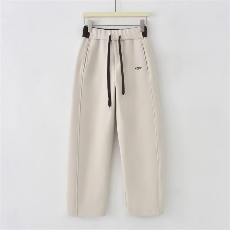 XUXU-「撞色拼接」2025早春新款拼接腰设计百搭休闲裤GL-FC2009