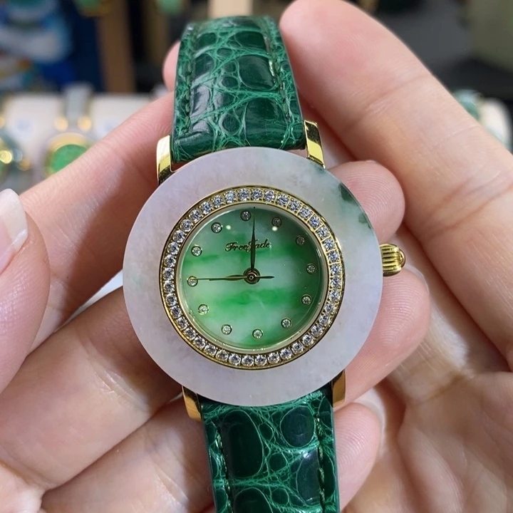 石英机芯-光能机芯锻造碳钢翡翠手表