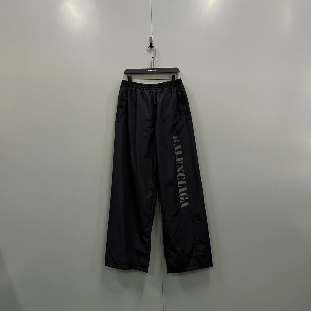 未使用 Balenciaga/巴黎世家 yyy 黑色字母印花长裤 S码/015293