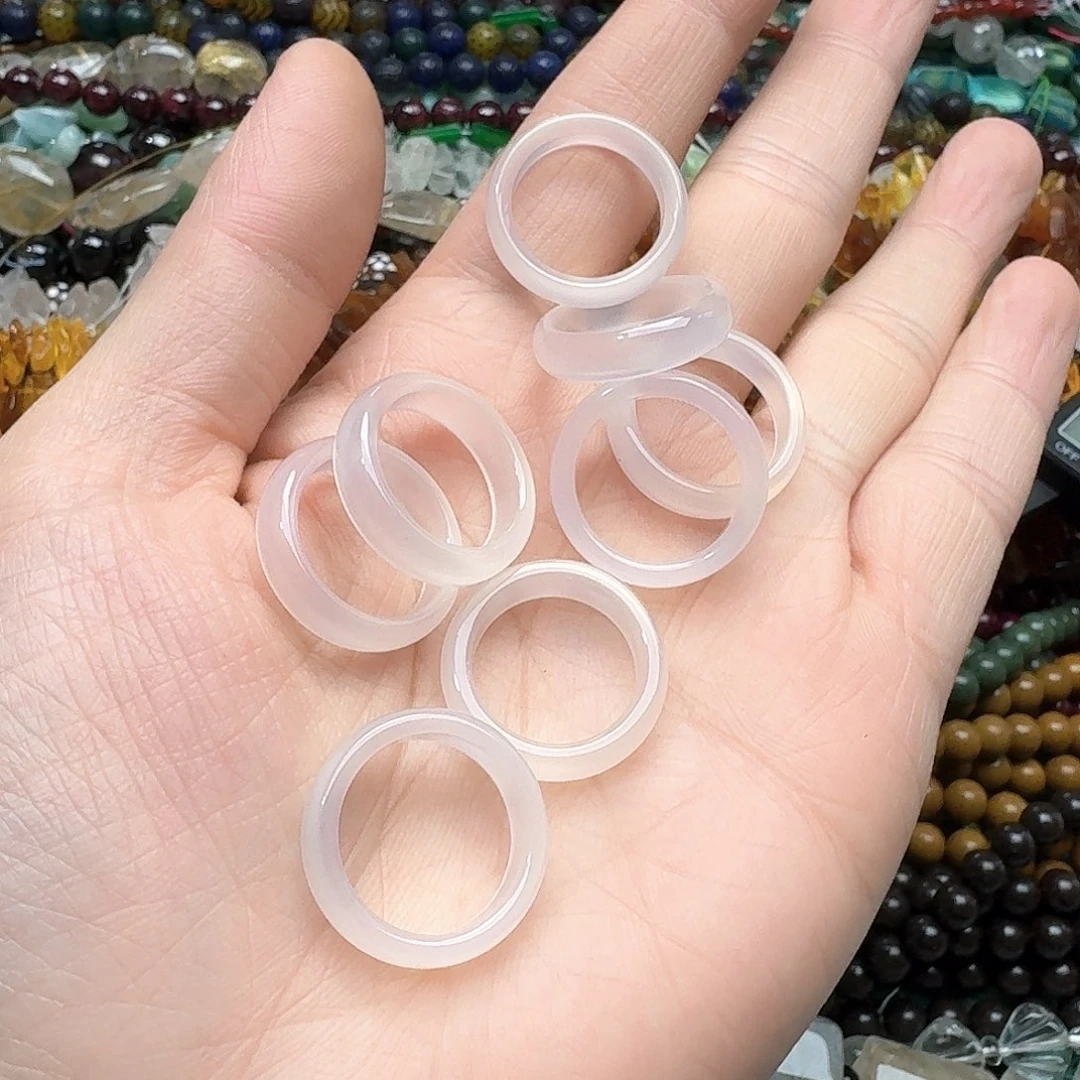 玛瑙/玉髓合金珠宝半成品2颗17m内经粉玉髓跑环