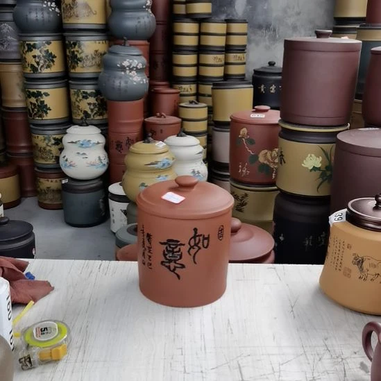 紫砂茶杯清水红泥如意5