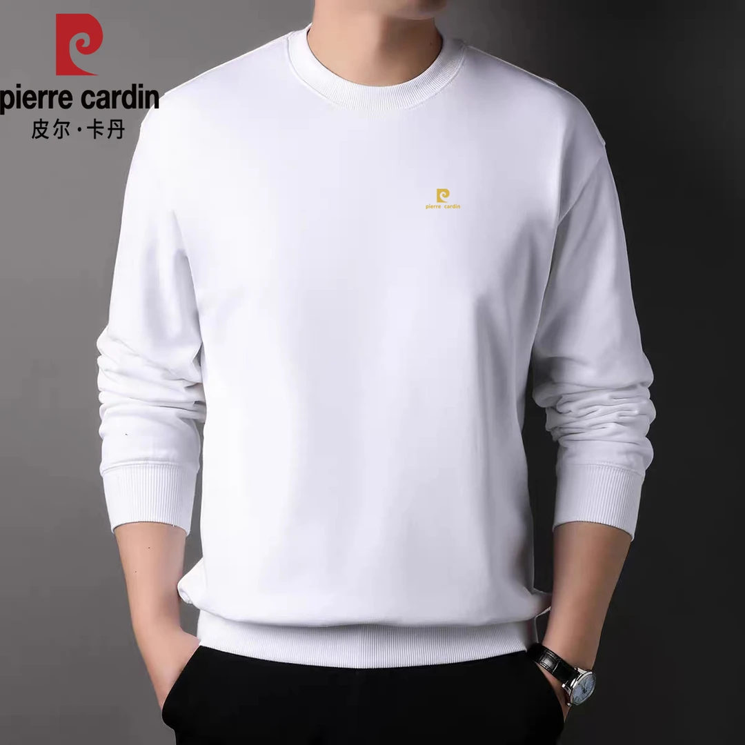 皮尔卡丹高档男士卫衣秋冬男士必备秋衣加绒保暖打底衫男士长T