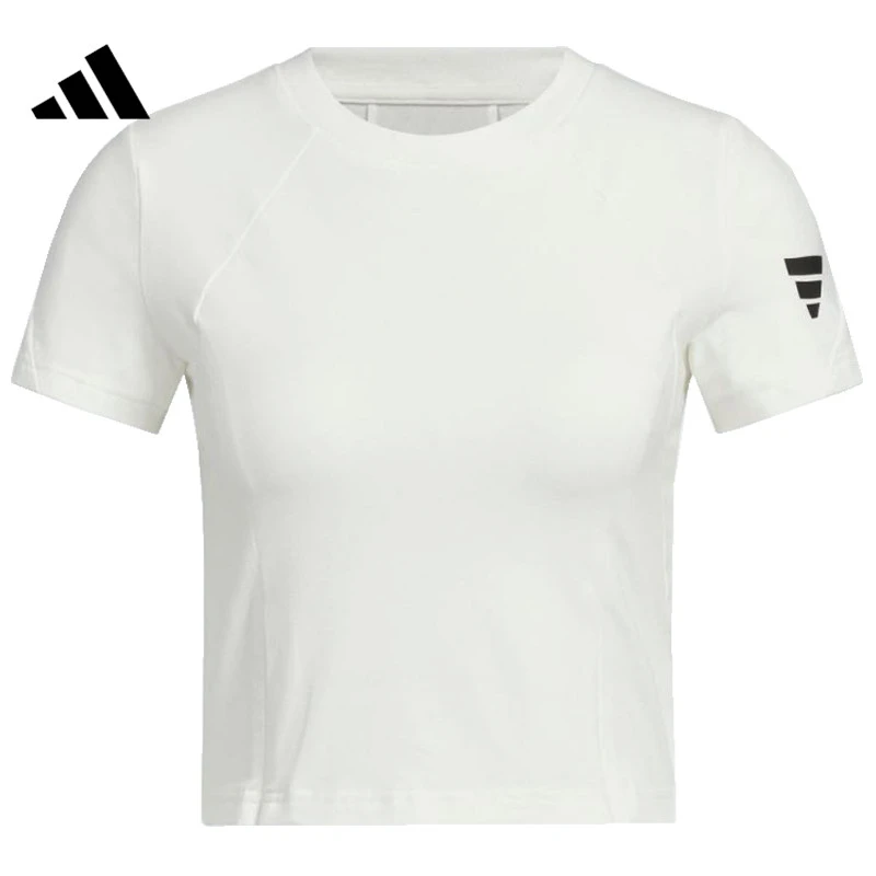 【滔搏体育】adidas阿迪达斯女子FUSTL W SS T针织无领短T恤JW1882