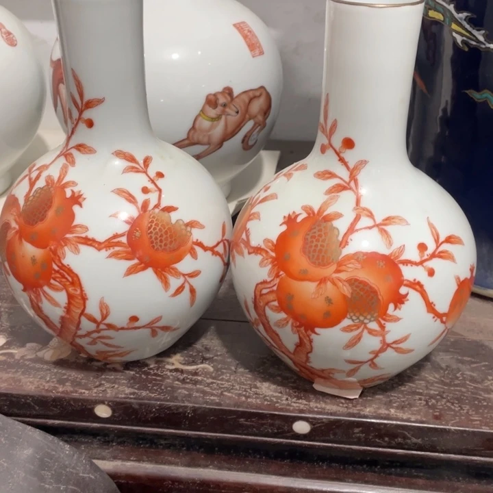 陶摆件瓷器制作一对小瓶