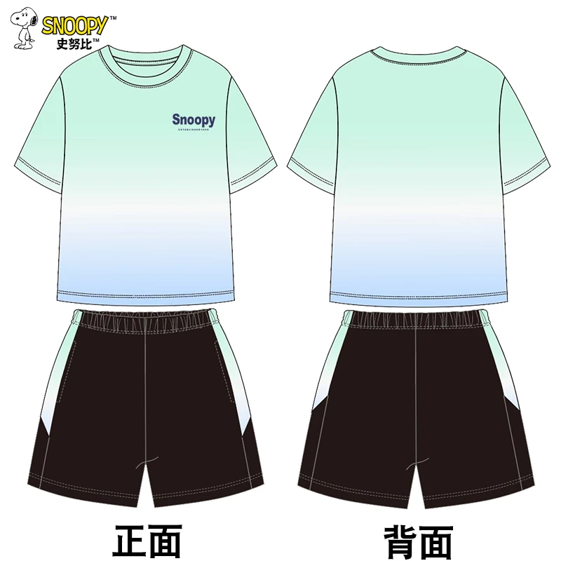 史努比男童速干套装2025新款潮酷夏装小男孩夏季百搭儿童运动童装