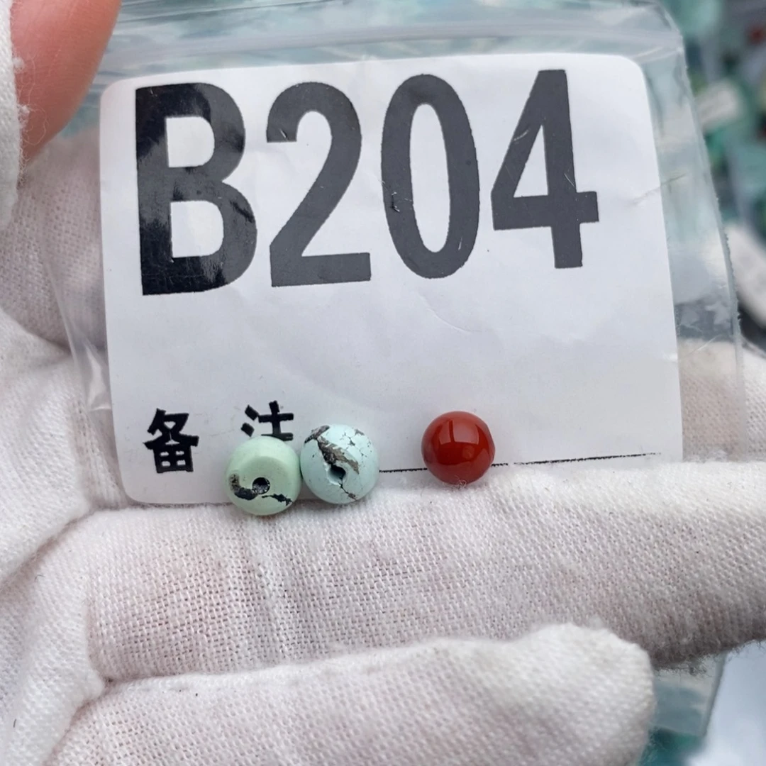 未镶嵌卡6老型一对南红玛瑙