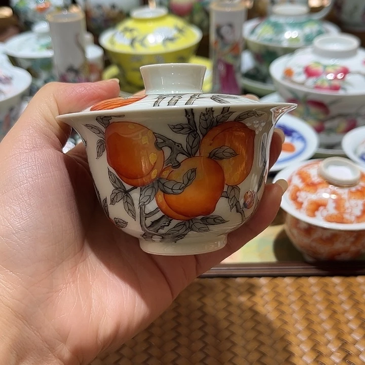 茶杯盖碗陶瓷手绘