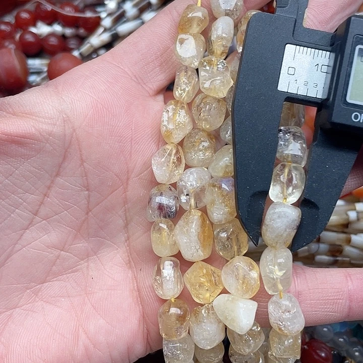 玛瑙/玉髓珠宝半成品未镶嵌一条8.8mm黄水晶