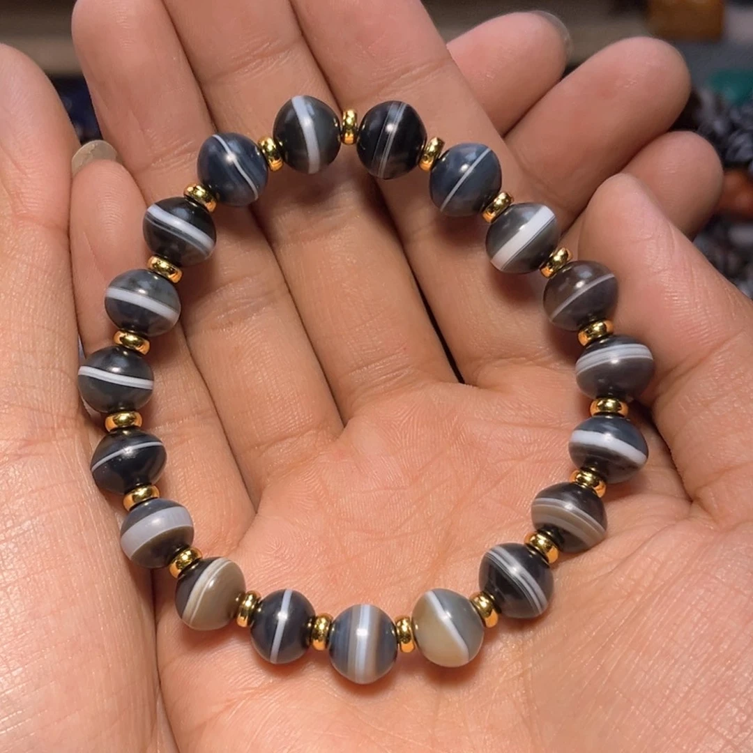 玛瑙/玉髓单珠未镶嵌星**爛