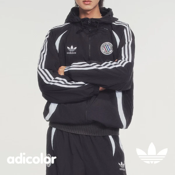 adidas ADICOLOR HD JKT M 复古运动宽松连帽夹克外套 JL8358