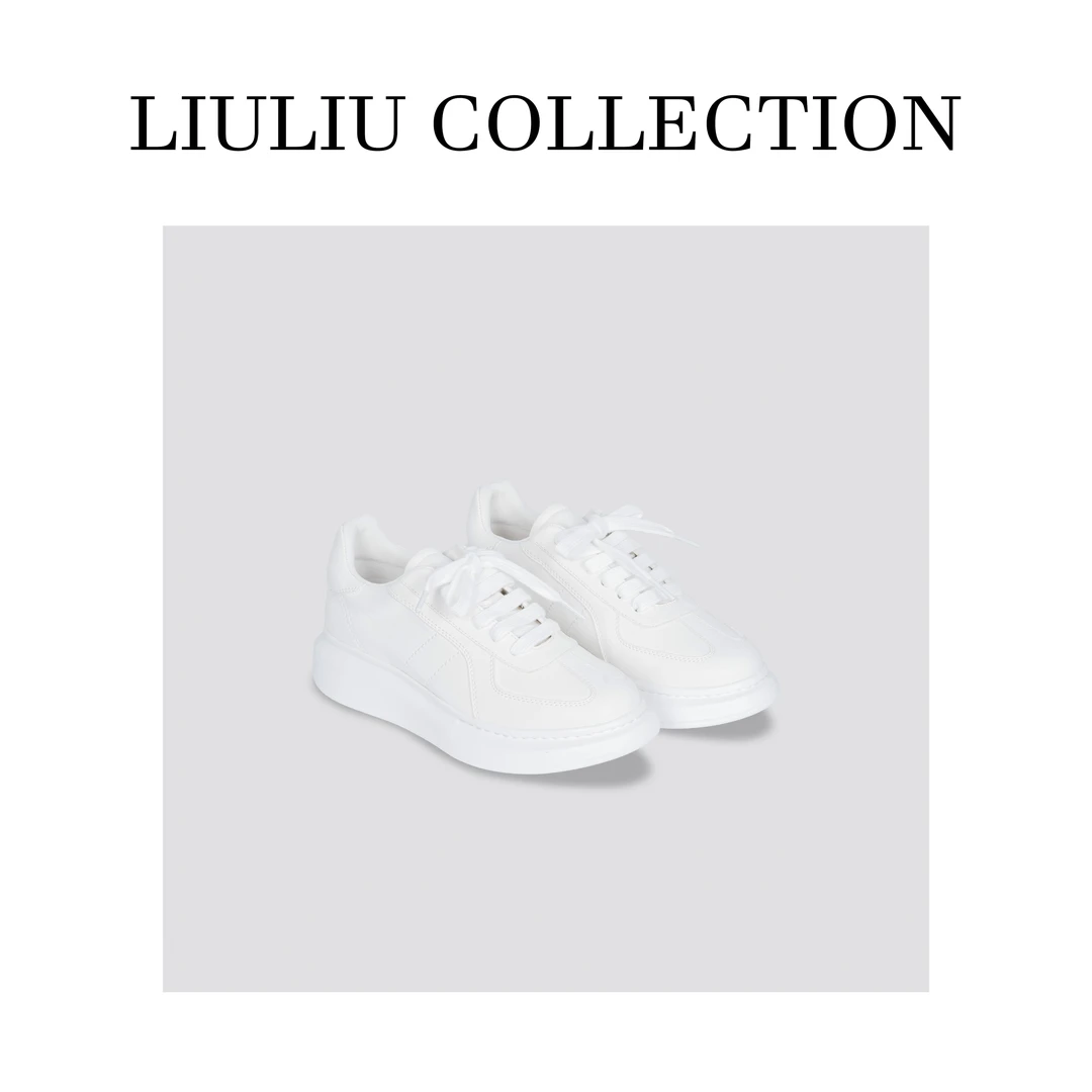 自然肌理舒适透气系带休闲百搭小白鞋跟高4公分 U164