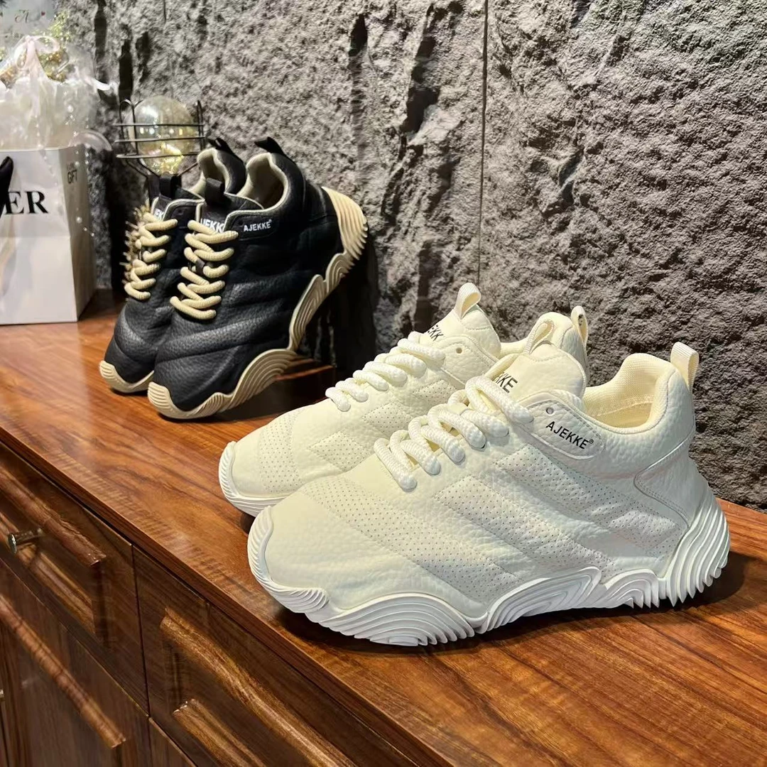 2025秋冬季时尚百搭手工包底潮男必备增高舒适休闲老爹鞋（皮鞋码）