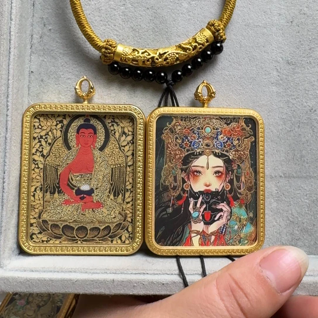 吊坠用****2双面扎基阿弥铜壳五号绳