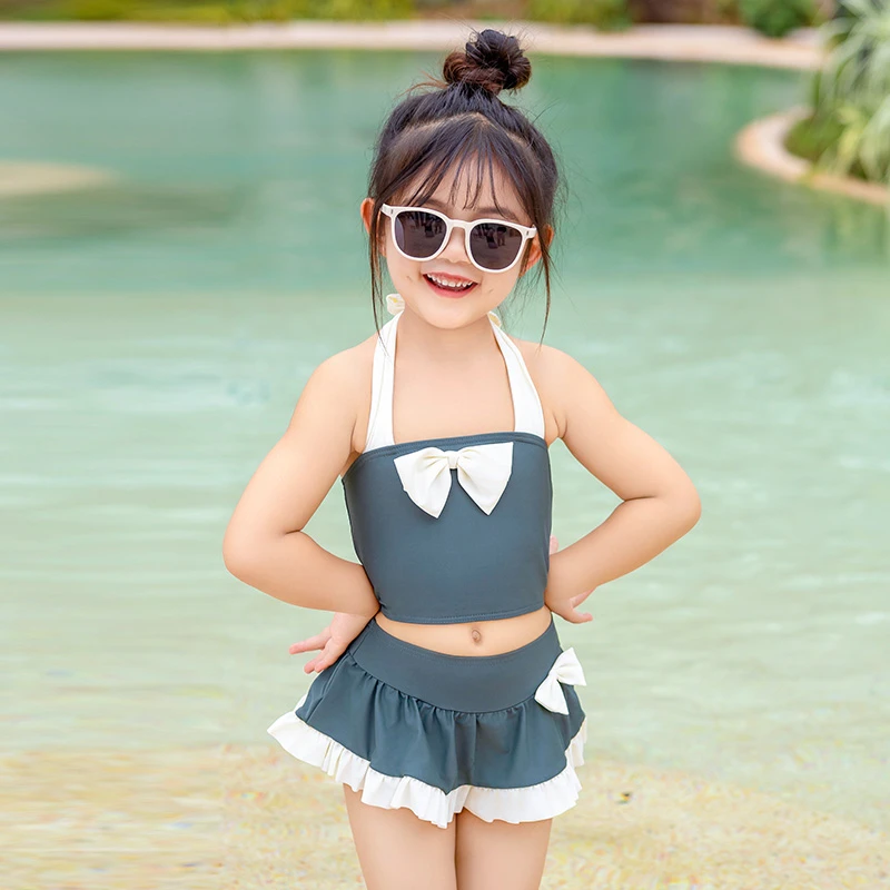 儿童泳衣女童夏季2025新款网红分体速干泳装小女孩宝宝吊带游泳衣